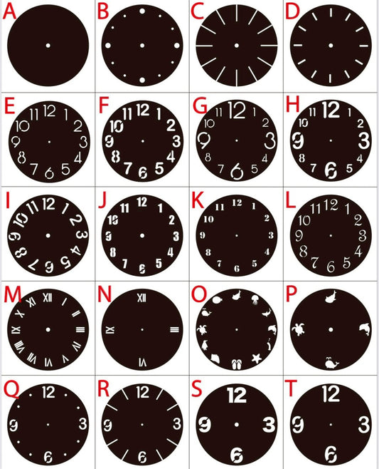 レジンアート材料（No.A〜T）+330円 時計文字盤
